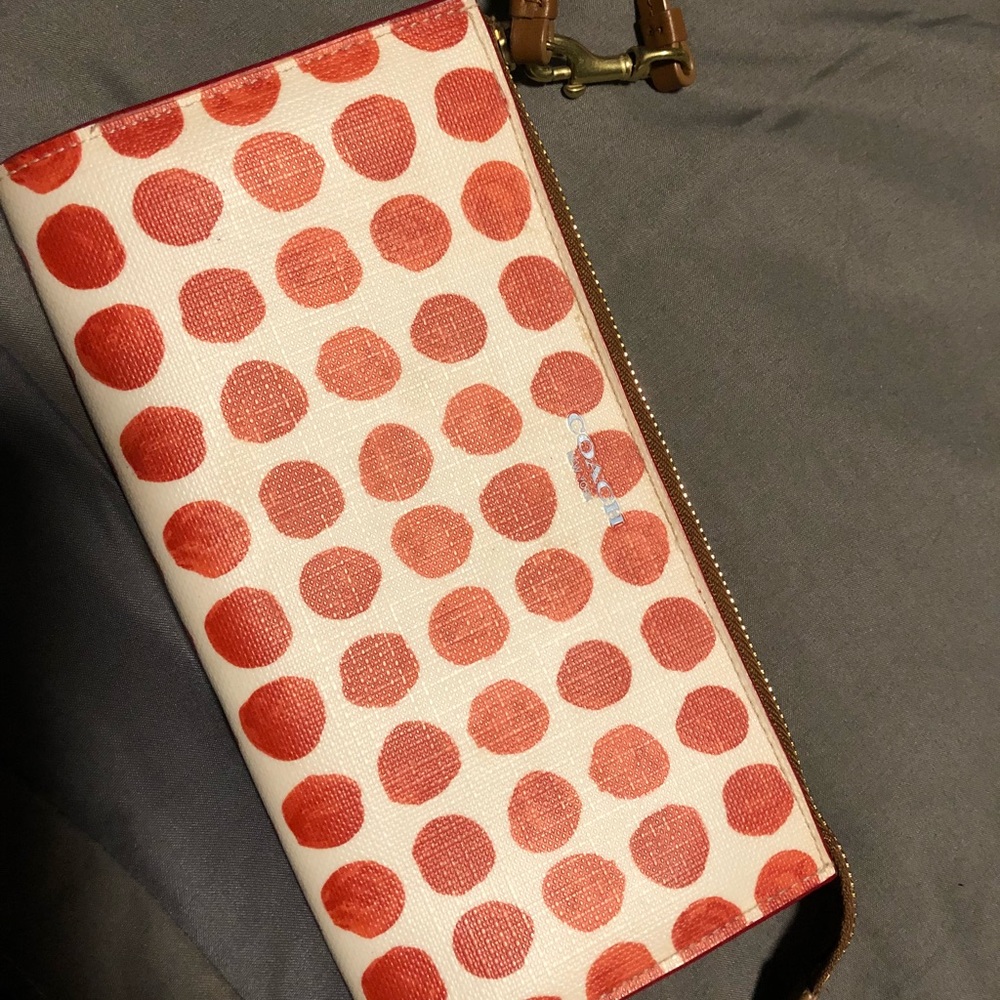 Coach Wristlet Red and White